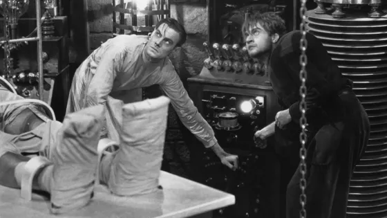 A black and white photo