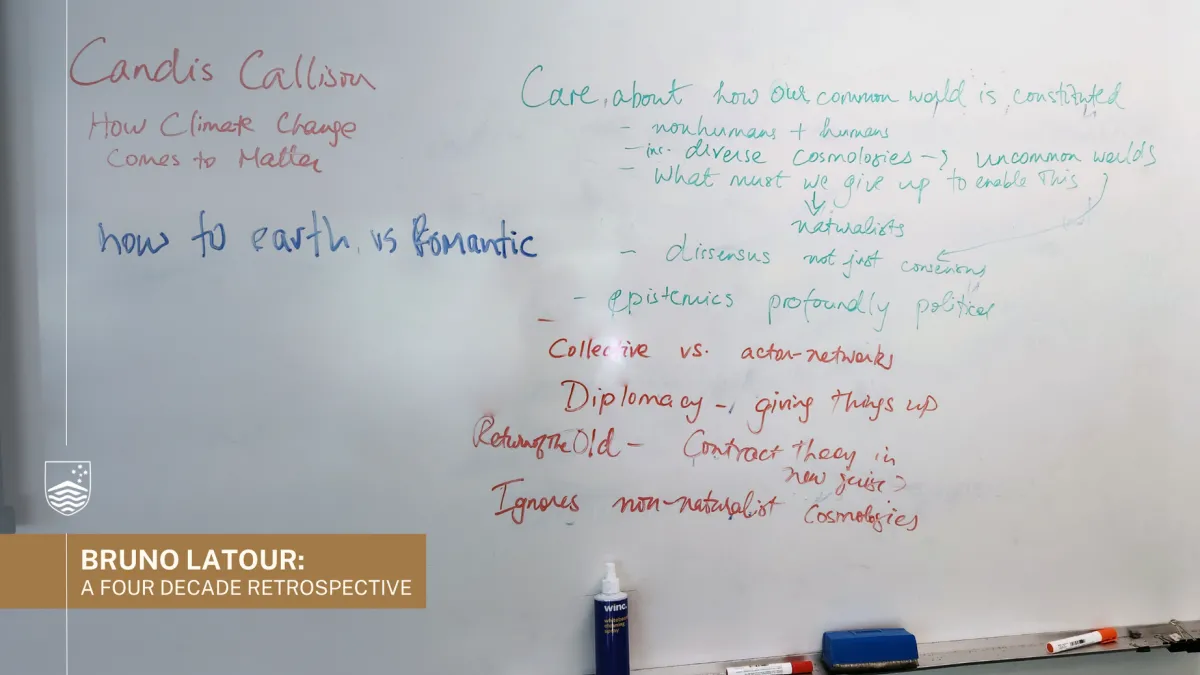 White board with notes in various colours.