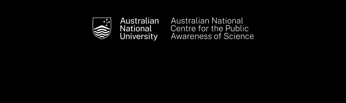 Black background with white ANU logo