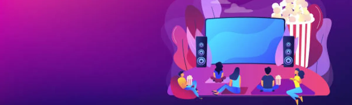 Outdoor movie night illustration