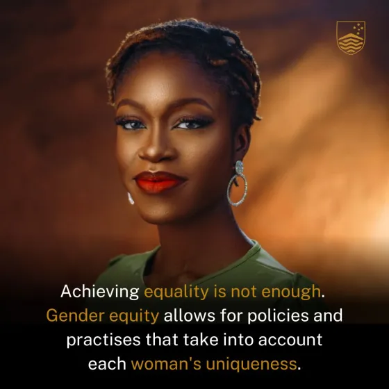 A headshot of woman with a quote below the image.