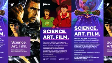 Science.Art.Film flyers collage from 2022-2023.