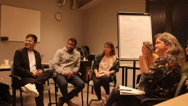 Christer De Silva during a conversation cafe